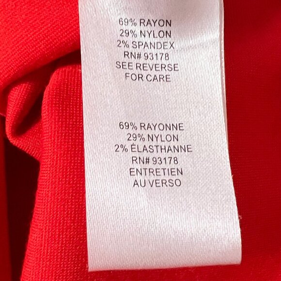Tahari Womens Sleeveless Sheath Dress Geranium Red Stretch Ponte Knit size 4 - Picture 10 of 13